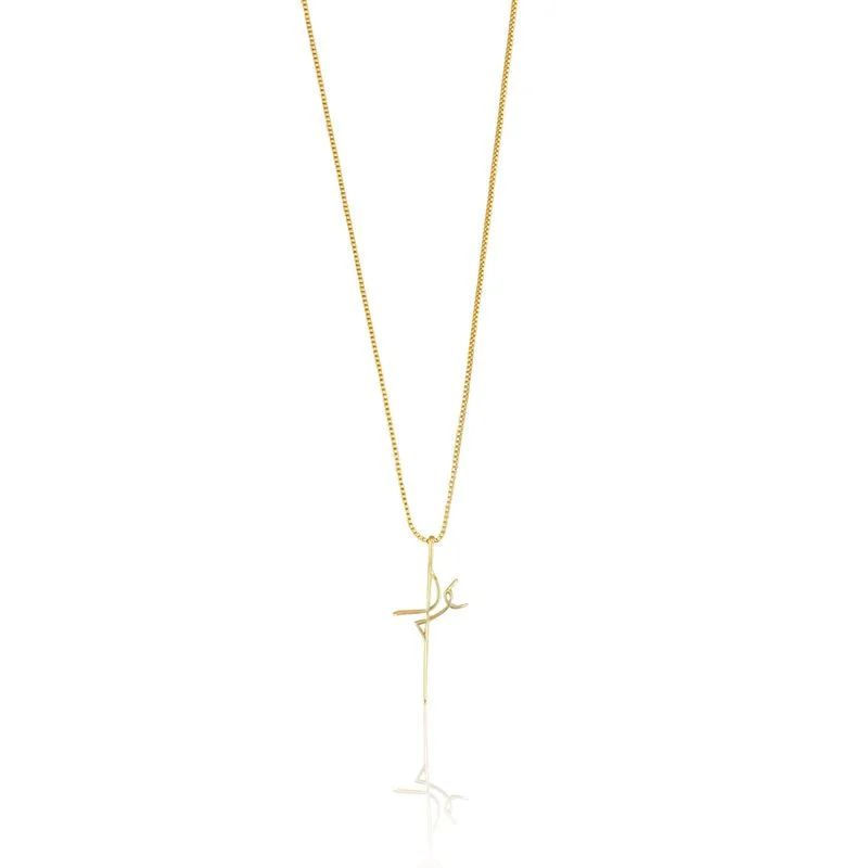 Colar Cruz Com Palavra Fé Folheado A Ouro 18k – Estilo E Espiritualidade