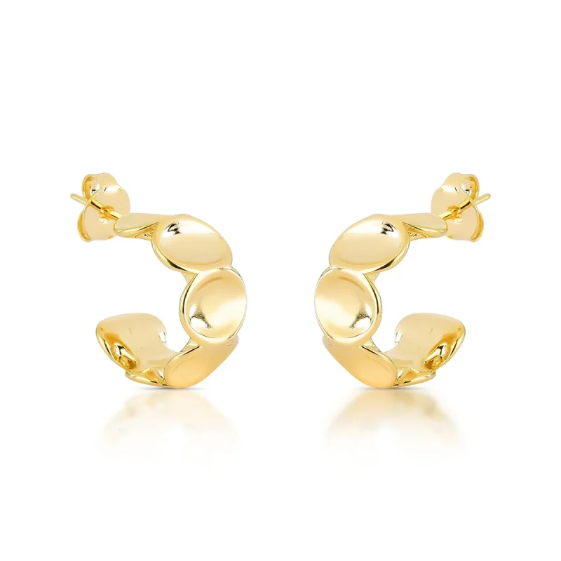 Brinco Argola Orgânica Folheado A Ouro 18k